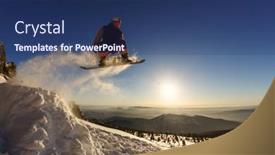  Presentation with deep - Amazing PPT layouts having snowboarder-jumping-through-air backdrop and a ocean colored foreground