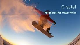  Presentation with air - Slide deck enhanced with snowboarder-jumping-through-air background and a ocean colored foreground