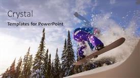  Presentation with deep blue - PPT layouts enhanced with snowboarder-jumping-through-air background and a light blue colored foreground