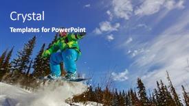  Presentation with deep blue - Slides featuring snowboarder-jumping-through-air background and a ocean colored foreground
