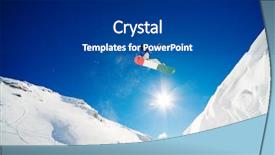 Presentation with sky blue - Cool new presentation design with snowboarder jumping through the air backdrop and a dark gray colored foreground