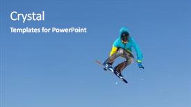  Presentation with air - PPT layouts having snowboarder-jumps-in-snow-park background and a teal colored foreground