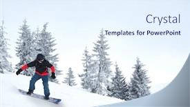  Presentation with winter sports - Audience pleasing slide set consisting of snowboarder-riding-snowboard backdrop and a sky blue colored foreground