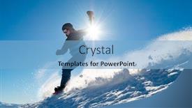  Presentation with winter sports - Cool new theme with snowboarder-riding-snowboard backdrop and a light blue colored foreground
