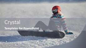  Presentation with snow - Presentation with snowboarder-sitting-in-the-snow background and a gray colored foreground