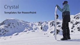  Presentation with snowboard - Slides featuring snowboarder-stay-with-snowboard background and a  colored foreground
