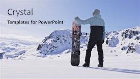  Presentation with snowboard - Slides consisting of snowboarder-stay-with-snowboard background and a  colored foreground