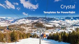  Presentation with lift - Slides consisting of snowboarders-at-the-ski-lift background and a teal colored foreground