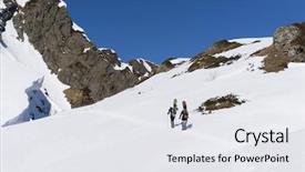  Presentation with extreme - Theme having snowboarders-walking-uphill-for-freeride background and a white colored foreground