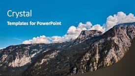  Presentation with sky blue - PPT layouts featuring snowbound-summits-of-alps-mountains background and a teal colored foreground