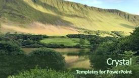  Presentation with united kingdom - PPT theme consisting of snowdonia national park wales background and a tawny brown colored foreground