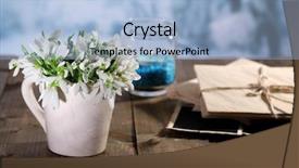  Presentation with old letter sealed envelope - Amazing PPT layouts having snowdrops in vase candle old backdrop and a light blue colored foreground