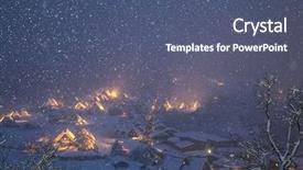  Presentation with breast cancer light shirt - PPT theme with snowfall gifu chubu japan background and a ocean colored foreground