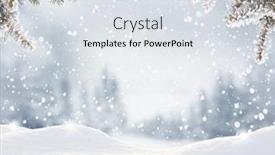  Presentation with winter forest - Presentation theme featuring snowfall in winter forest beautiful landscape with snow covered fir trees and snowdrifts merry christmas and happy new year greeting background with copy-space winter fairytale background and a sky blue colored foreground