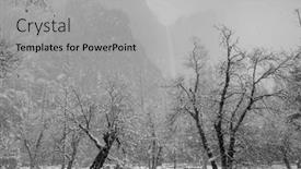  Presentation with yosemite - Audience pleasing slide deck consisting of snowfall-in-yosemite-national-park backdrop and a light gray colored foreground