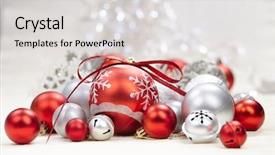  Presentation with lunar new year ox - Colorful presentation theme enhanced with snowflake christmas card - new year concept backdrop and a light gray colored foreground