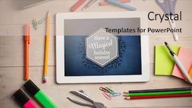  Presentation with holiday blue and silver - Colorful slide set enhanced with snowflake have a magical holiday backdrop and a  colored foreground