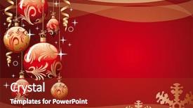  Presentation with happy birthday mama greeting card - PPT theme featuring snowflake new year - red xmas greeting card background and a tawny brown colored foreground