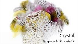  Presentation with snowflakes - Presentation design with snowflakes-and-feathers background and a white colored foreground