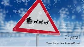  Presentation with santa sleigh - Theme enhanced with snowflakes-falling-against-santa-claus background and a light blue colored foreground