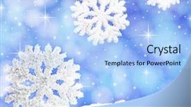  Presentation with snowflakes - Slides featuring snowflakes falling from the sky background and a light blue colored foreground