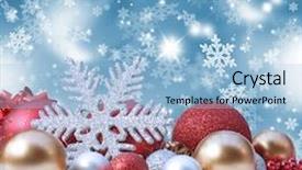  Presentation with hawaiian luau hanging decorative christmas - Colorful slide deck enhanced with snowflakes glitter - decorative christmas background with decorations backdrop and a light blue colored foreground