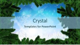  Presentation with snowflakes - PPT theme with snowflakes with christmas tree background and a  colored foreground