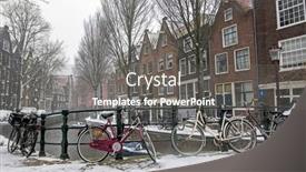  Presentation with amsterdam - Slide set having snowing-in-the-city-amsterdam background and a gray colored foreground