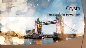  Presentation with city buildings winter storm - Cool new theme with tourism uk - snowing in london uk backdrop and a light blue colored foreground