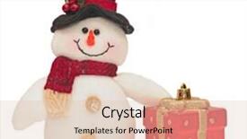  Presentation with new year - PPT theme with snowman and new year year background and a lemonade colored foreground