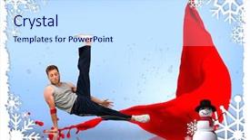  Presentation with frame - Presentation having snowman band - break dancer skillfully balancing background and a sky blue colored foreground