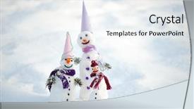  Presentation with snowman - Presentation with snowman father mother and kid background and a white colored foreground