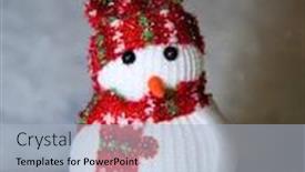  Presentation with snowman - Presentation design featuring snowman-in-a-hat background and a light blue colored foreground