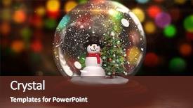  Presentation with snowman - Slide set having snowman in snow globe background and a tawny brown colored foreground
