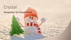  Presentation with winter wonderland - PPT layouts with snowman-in-winter-wonderland-scene background and a lemonade colored foreground