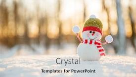  Presentation with winter wonderland - Colorful slide deck enhanced with snowman-in-winter-wonderland-scene backdrop and a lemonade colored foreground