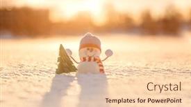  Presentation with winter wonderland - PPT layouts enhanced with snowman-in-winter-wonderland-scene background and a lemonade colored foreground
