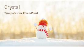  Presentation with winter wonderland - Colorful PPT theme enhanced with snowman-in-winter-wonderland-scene backdrop and a cream colored foreground