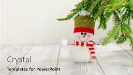  Presentation with next year - Slides enhanced with snowman-next-to-the-new background and a light gray colored foreground