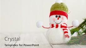  Presentation with next year - Slides having snowman-next-to-the-new background and a light gray colored foreground