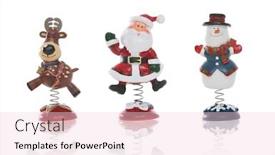  Presentation with snowman - Slide deck featuring snowman-santa-and-reindeer-characters background and a lemonade colored foreground