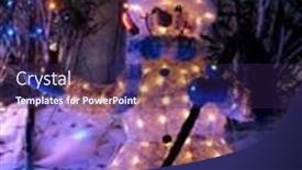  Presentation with snowman - Slide deck enhanced with snowman with xmas lights background and a wine colored foreground