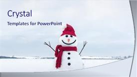  Presentation with santa - Audience pleasing presentation theme consisting of snowmen - funny snowman in stylish santa backdrop and a sky blue colored foreground