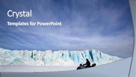  Presentation with traveling to paris - Presentation design having snowmobile - glacier in svalbard norway background and a ocean colored foreground