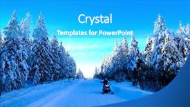  Presentation with snow mountain - Colorful theme enhanced with snowmobile - snowmobiling on snowy mountain road backdrop and a  colored foreground