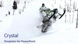  Presentation with canada - Presentation theme enhanced with snowmobile jumping in air labrador background and a sky blue colored foreground