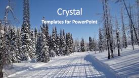  Presentation with trail - PPT layouts consisting of snowmobile trail in winter background and a  colored foreground