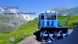  Presentation with snowplow - Slides having snowplow-in-grossglockner-high-alpine background and a light blue colored foreground