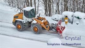  Presentation with snowplow - Amazing theme having snowplow-machine-clearing-snow backdrop and a lemonade colored foreground