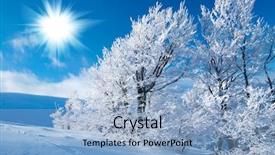  Presentation with winter blue - PPT theme featuring chrismas blue - winter in the mountains background and a light blue colored foreground